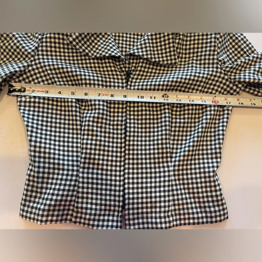 VINTAGE ALL ABOUT JAZZ Women’s Gingham Zip Up Collared Jacket Cropped Size‎ 5/6